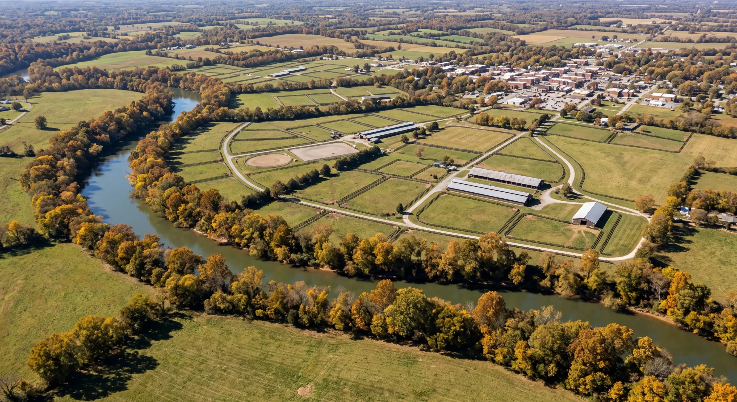 Aerial view over Bedford County, Tennessee