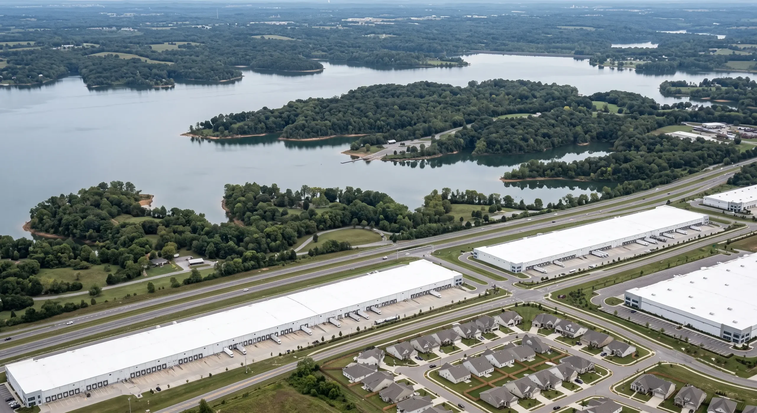 Aerial view over La Vergne, Tennessee