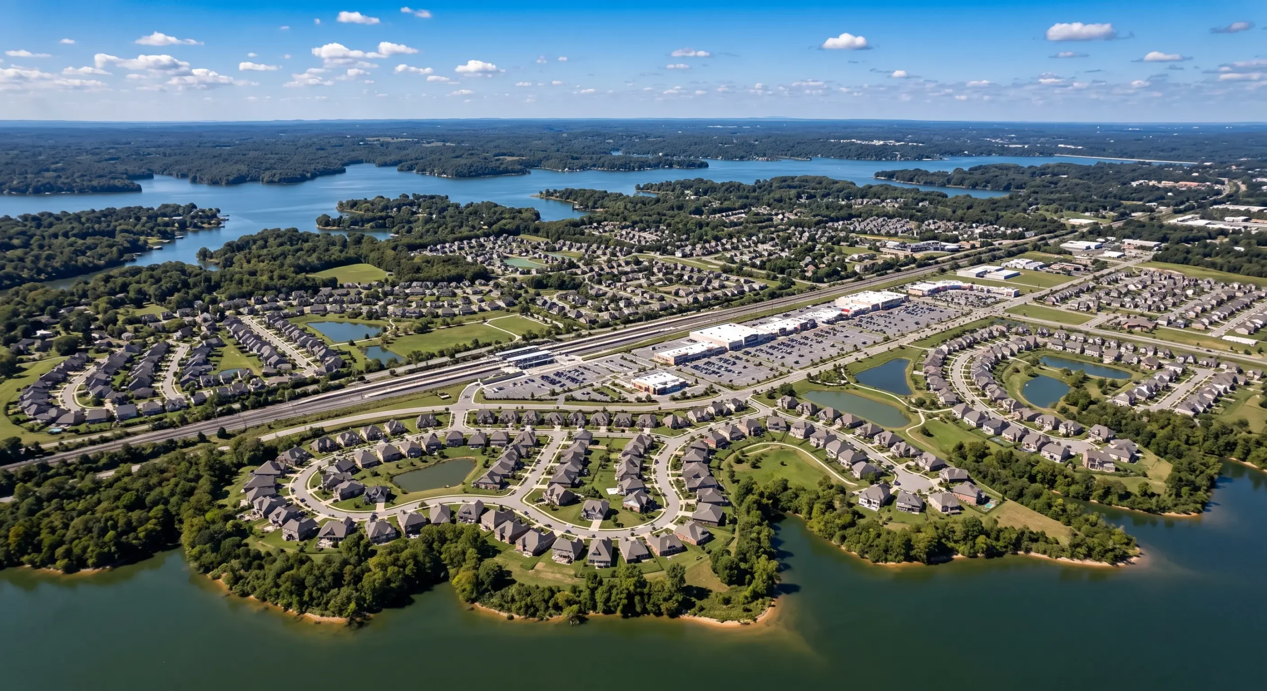 Aerial view over Mount Juliet, Tennessee