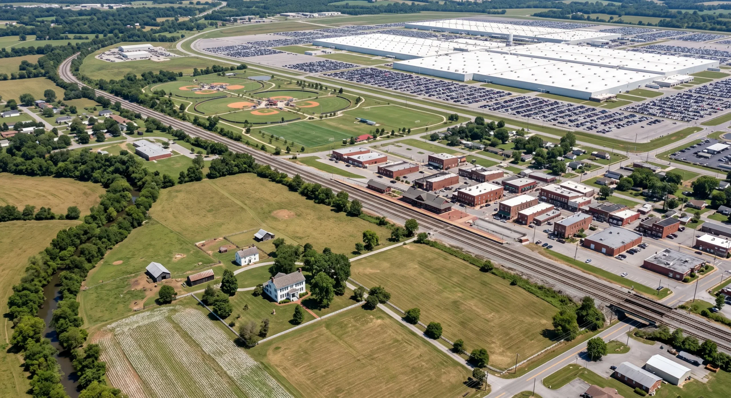 Aerial view over Smyrna, Tennessee