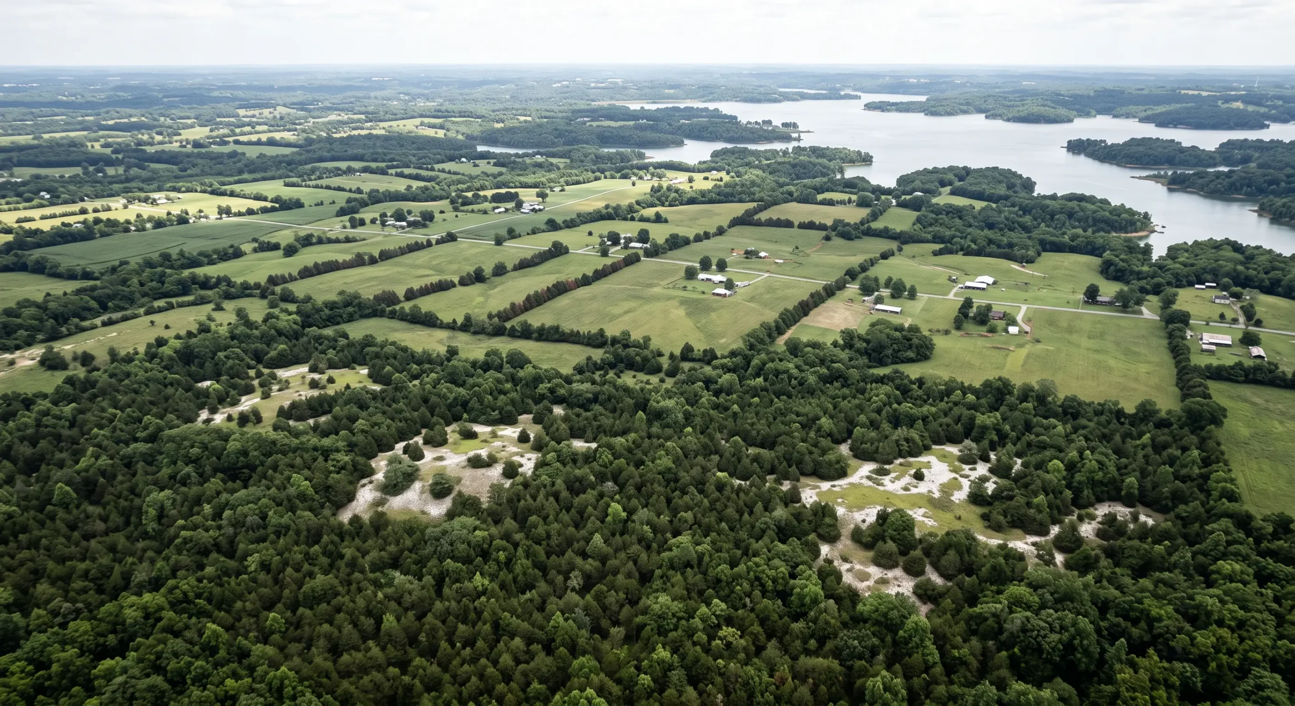 Aerial view over Wilson County, Tennessee